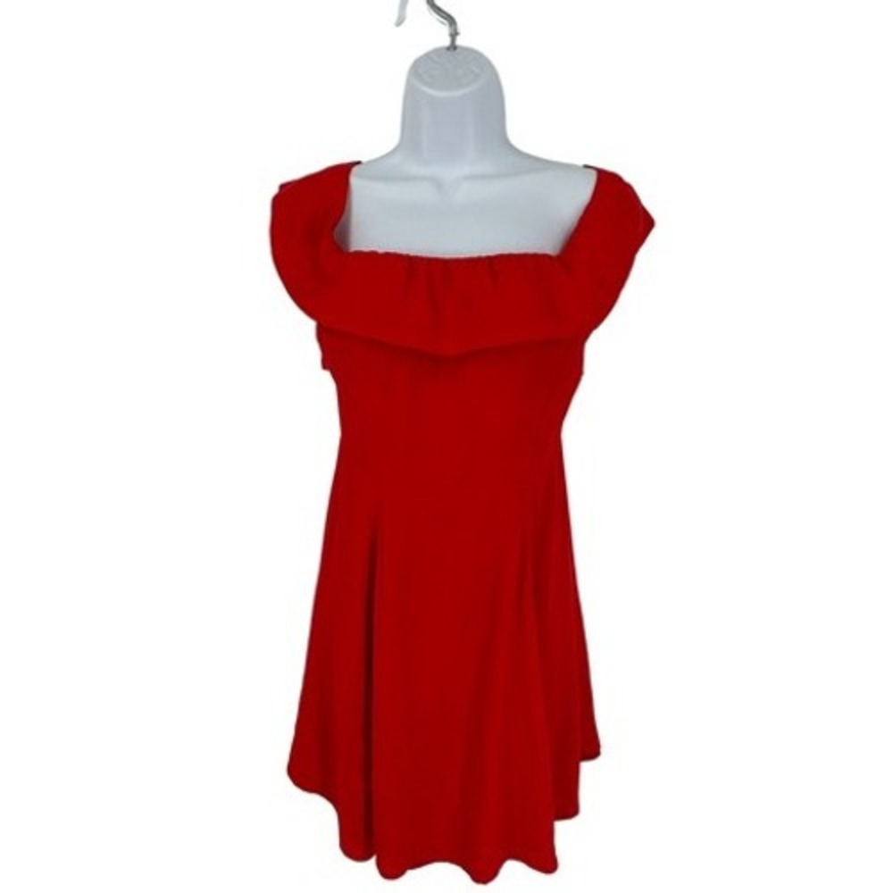 Silvia Heach Juniors Red Off Shoulder Fit and Flare Mini Dress XXS